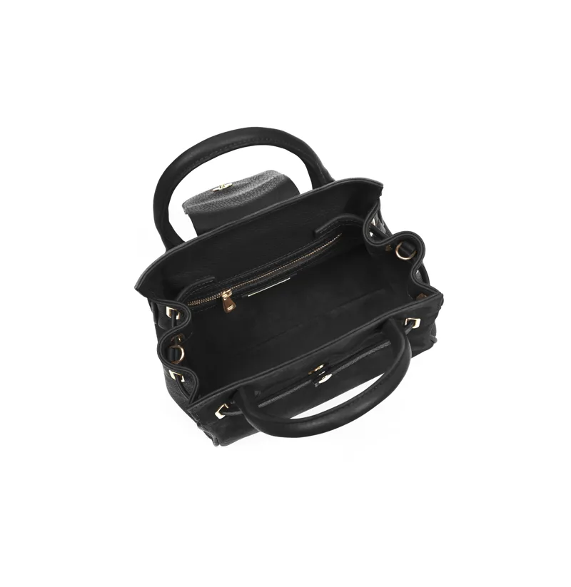 Fairfax and Favor Mini Windsor Handbag Black Suede-6